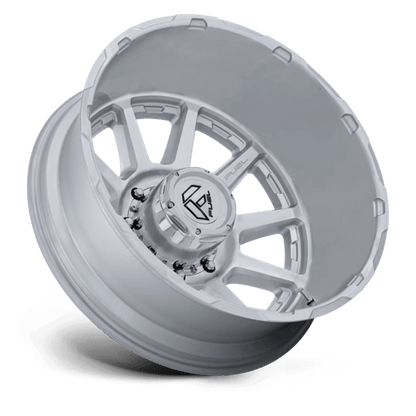 20x8.25 Fuel D912 Circuit Gloss Silver Mach DUALLY REAR Wheel 10x225 (-202mm)
