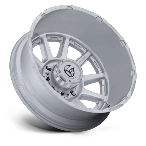 20x8.25 Fuel D912 Circuit Gloss Silver Machined DUALLY REAR Wheel 8x200 (-202mm)