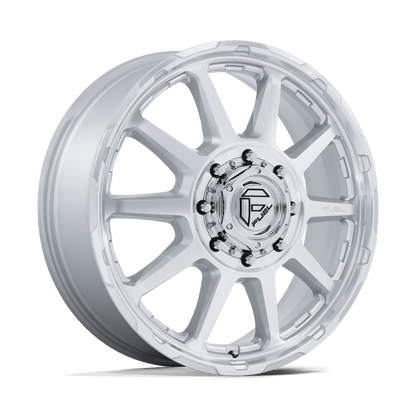20x8.25 Fuel D912 Circuit Gloss Silver Mach DUALLY FRONT Wheel 10x225 (105mm)