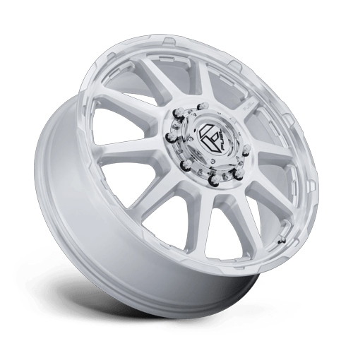 24x8.25 Fuel D912 Circuit Gloss Silver Mach DUALLY FRONT Wheel 10x225 (105mm)