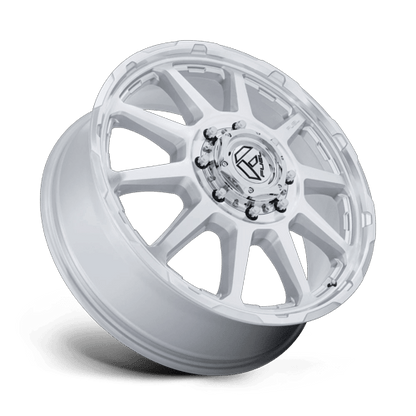 24x8.25 Fuel D912 Circuit Gloss Silver Mach DUALLY FRONT Wheel 10x225 (105mm)