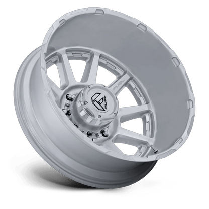 22x8.25 Fuel D912 Circuit Gloss Silver Mach DUALLY REAR Wheel 10x225 (-202mm)