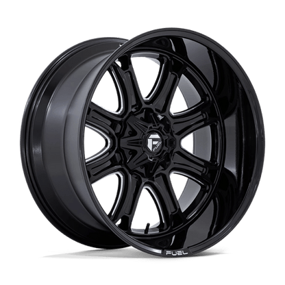 24x12 Fuel Off-Road Darkstar Gloss Black Milled Wheel 5x5/5x135 (-44mm)