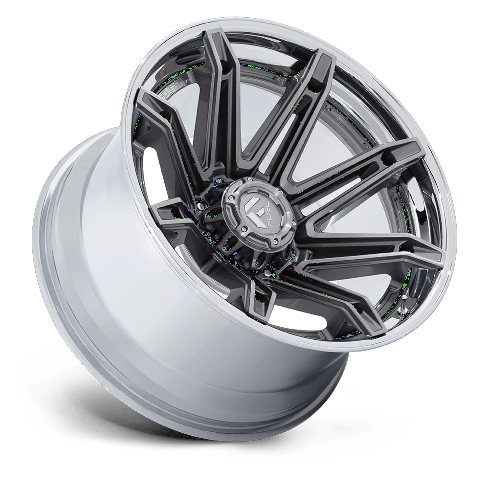 22x12 Fuel FC401 Brawl Platinum With Chrome Lip Wheel 6x135 (-44mm)
