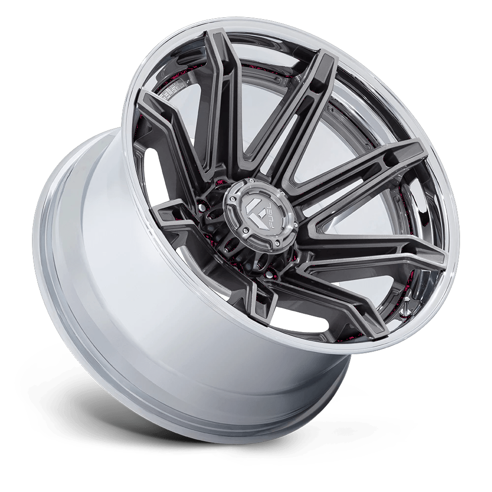 22x12 Fuel FC401 Brawl Platinum With Chrome Lip Wheel 8x6.5 (-44mm)