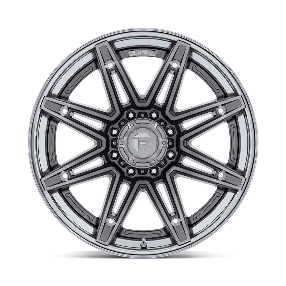 20x10 Fuel FC401 Brawl Platinum With Chrome Lip Wheel 8x6.5 (-18mm)