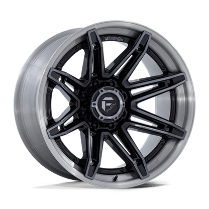 24x12 Fuel FC401 Brawl Gloss Black Brushed Gray Face & Lip Wheel 6x135 (-44mm)