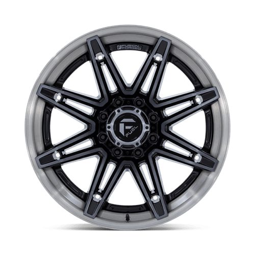 22x12 Fuel FC401 Brawl Gloss Black W/ Brush Gray Tint FORGED Wheel 8x6.5 (-44mm)