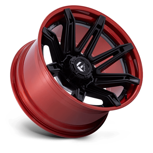24x12 Fuel FC401 Brawl Matte Black With Candy Red Lip Wheel 6x135 (-44mm)