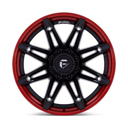24x12 Fuel FC401 Brawl Matte Black With Candy Red Lip Wheel 8x180 (-44mm)