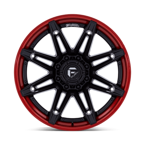22x12 Fuel FC401 Brawl Matte Black W/ Candy Red Lip FORGED Wheel 8x6.5 (-44mm)