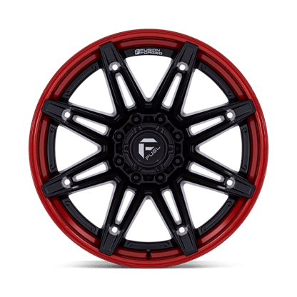 22x12 Fuel FC401 Brawl Matte Black W/ Candy Red Lip FORGED Wheel 8x6.5 (-44mm)