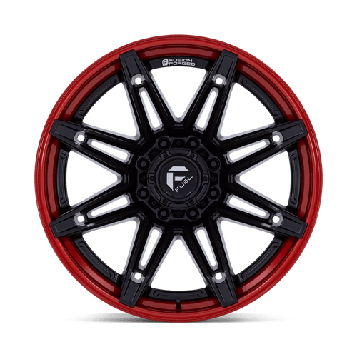 20x10 Fuel FC401 Brawl Matte Black W/ Candy Red Lip FORGED Wheel 8x180 (-18mm)