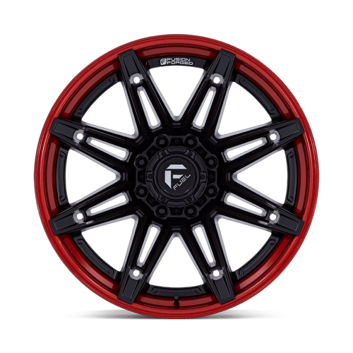 20x10 Fuel FC401 Brawl Matte Black W/ Candy Red Lip FORGED Wheel 8x170 (-18mm)