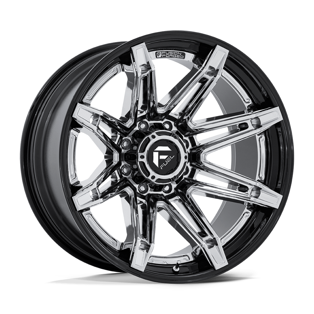 24x12 Fuel FC401 Brawl Chrome With Gloss Black Lip Wheel 6x135 (-44mm)