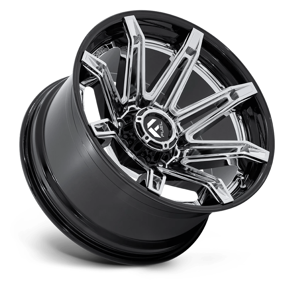 24x12 Fuel FC401 Brawl Chrome With Gloss Black Lip Wheel 6x135 (-44mm)
