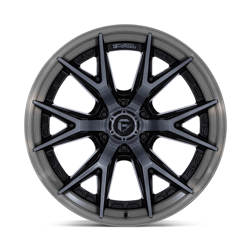 22x10 Fuel FC402 Catalyst Gloss Black Brushed Gray Tint Face Wheel 8x180 (-18mm)