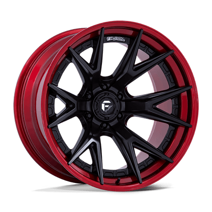 24x12 Fuel FC402 Catalyst Matte Black With Candy Red Lip Wheel 6x5.5 (-44mm)