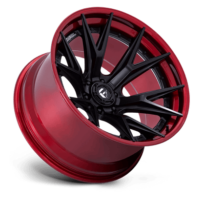 24x12 Fuel FC402 Catalyst Matte Black With Candy Red Lip Wheel 6x5.5 (-44mm)