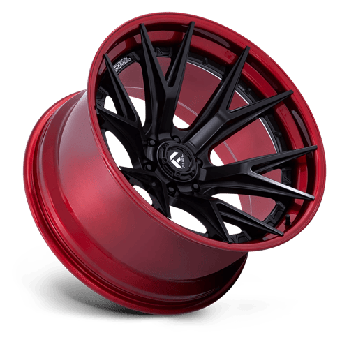 24x12 Fuel FC402 Catalyst Matte Black With Candy Red Lip Wheel 6x135 (-44mm)