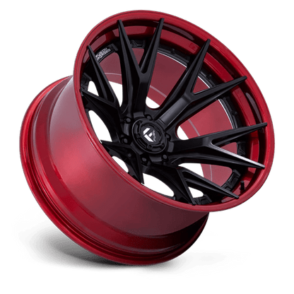 20x9 Fuel FC402 Catalyst Matte Black W/ Candy Red Lip FORGED Wheel 6x135 (1mm)