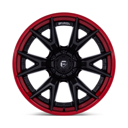 22x10 Fuel FC402 Catalyst Matte Black With Candy Red Lip Wheel 8x180 (-18mm)