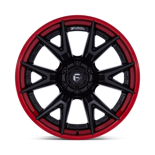 20x9 Fuel FC402 Catalyst Matte Black W/ Candy Red Lip FORGED Wheel 6x5.5 (01mm)