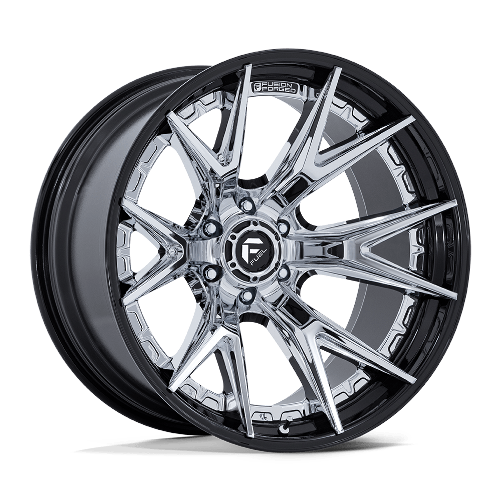 22x12 Fuel FC402 Catalyst Chrome W/ Gloss Black Lip FORGED Wheel 6x5.5 (-44mm)