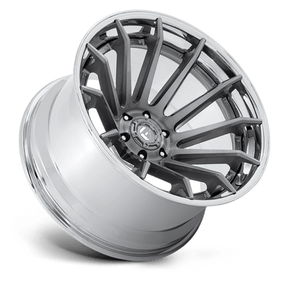 22x12 Fuel FC403 Burn Platinum With Chrome Lip Wheel 5x5 (-44mm)
