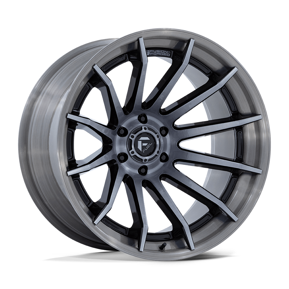 24x12 Fuel FC403 Burn Gloss Black W/ Brushed Gray FORGED Wheel 6x5.5 (-44mm)
