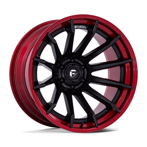 22x12 Fuel FC403 Burn Matte Black W/ Candy Red Lip FORGED Wheel 6x135 (-44mm)