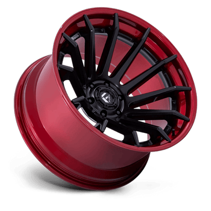 22x12 Fuel FC403 Burn Matte Black W/ Candy Red Lip FORGED Wheel 5x5 (-44mm)