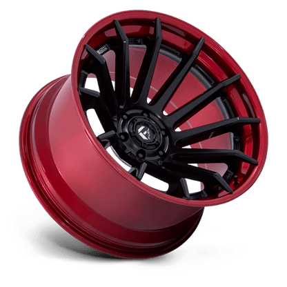 22x12 Fuel FC403 Burn Matte Black W/ Candy Red Lip FORGED Wheel 6x135 (-44mm)