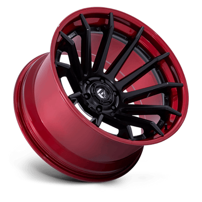 20x9 Fuel FC403 Burn Matte Black With Candy Red Lip Wheel 5x5 (1mm)