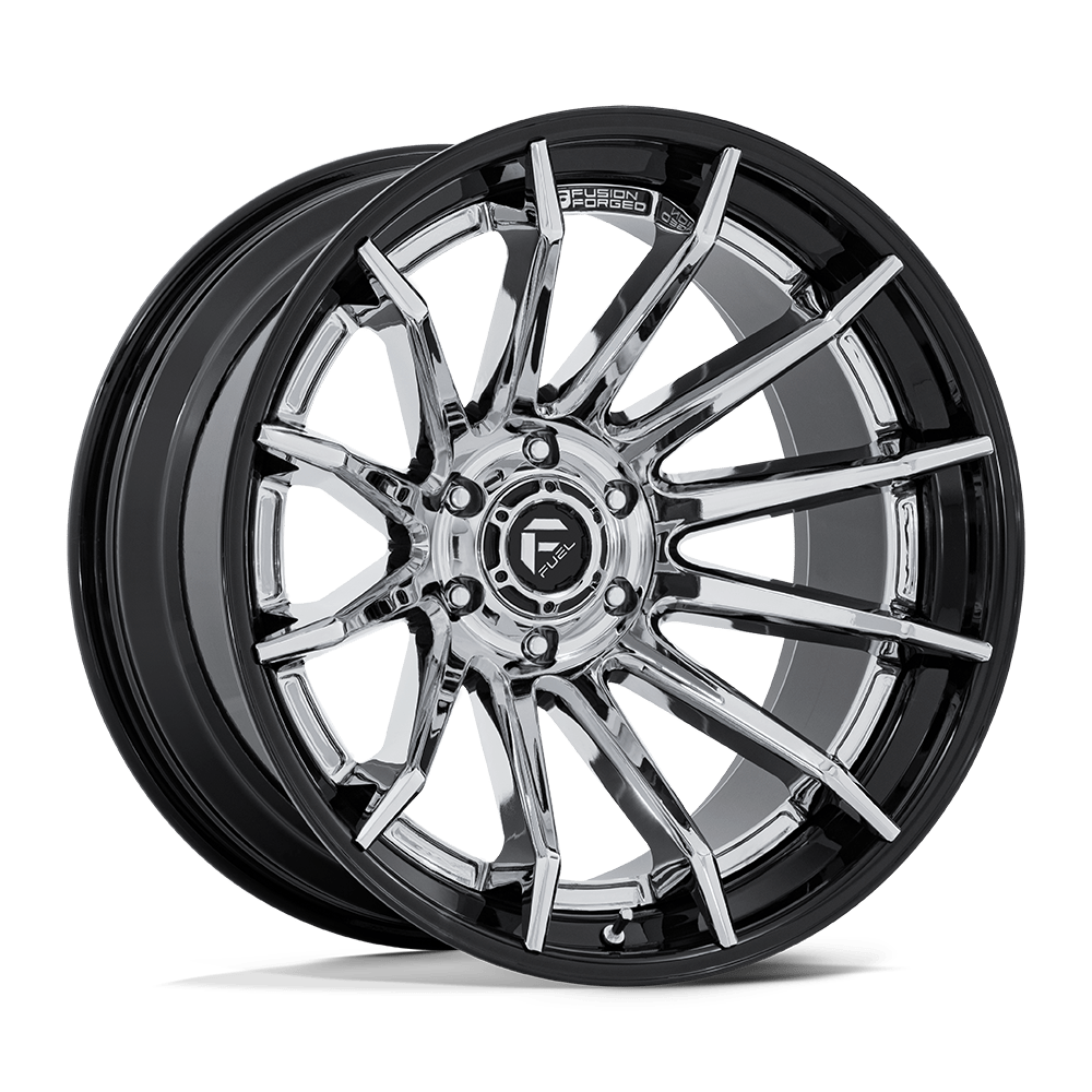 22x12 Fuel FC403 Burn Chrome W/ Gloss Black Lip FORGED Wheel 6x135 (-44mm)