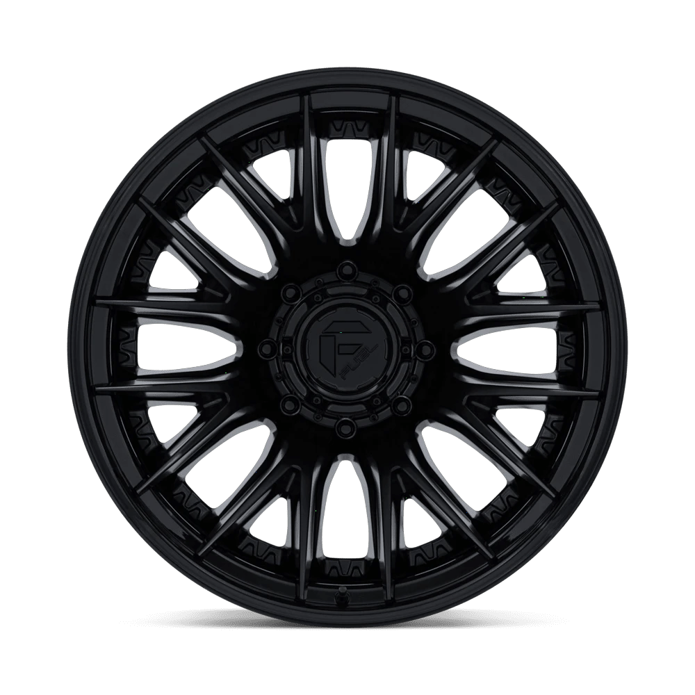 22x8.25 Fuel D406 Catalyst Matte Blk Gloss Lip DUALLY REAR Wheel 8x200 (-202mm)