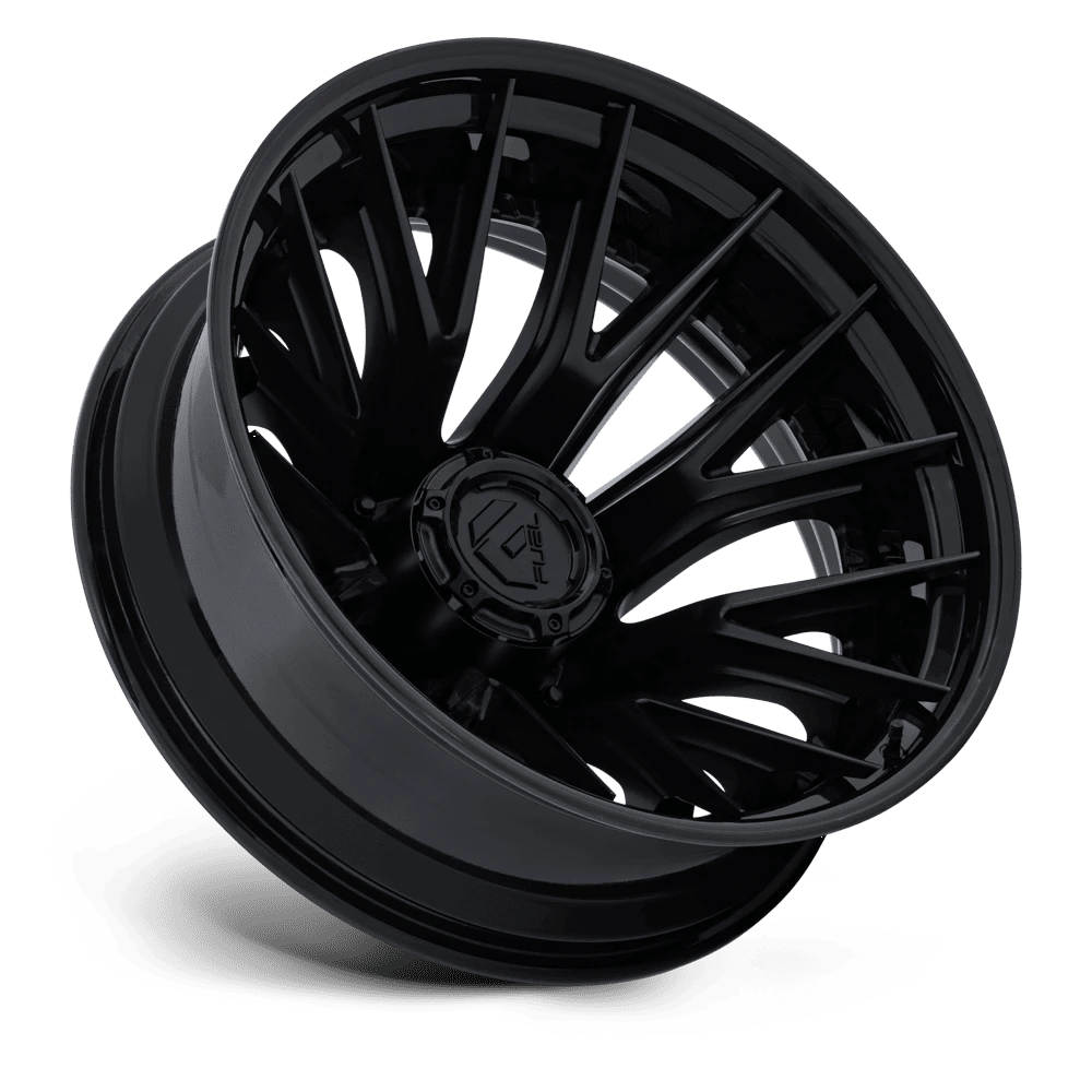 22x8.25 Fuel D406 Catalyst Matte Blk Gloss Lip DUALLY REAR Wheel 8x210 (-221mm)