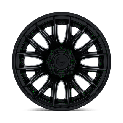 22x8.25 Fuel D406 Catalyst Matte Blk Gloss Lip DUALLY REAR Wheel 8x210 (-221mm)
