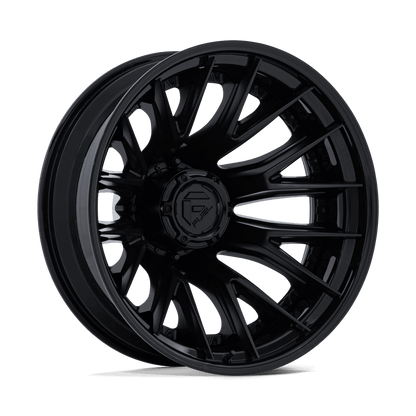 24x8.25 Fuel D406 Catalyst Matte Blk Gloss Lip DUALLY REAR Wheel 8x200 (-202mm)