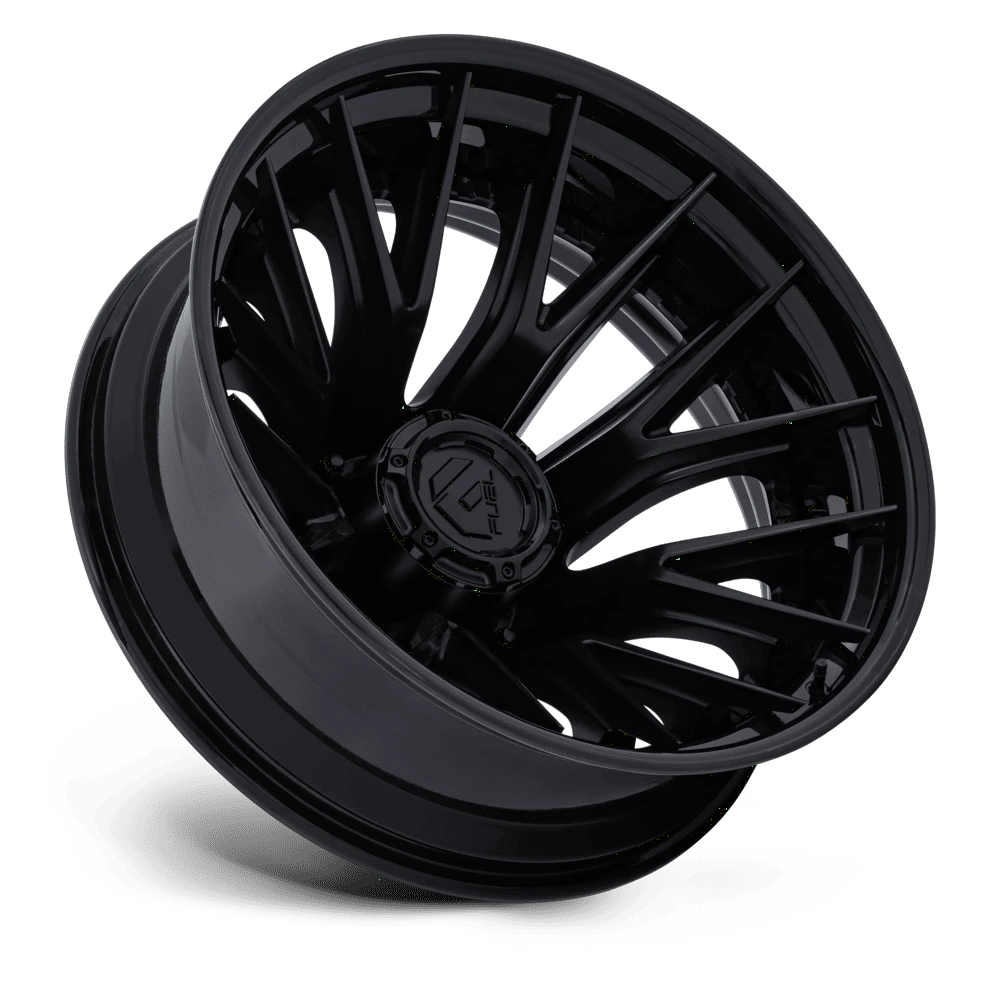 24x8.25 Fuel D406 Catalyst Matte Blk Gloss Lip DUALLY REAR Wheel 8x210 (-221mm)