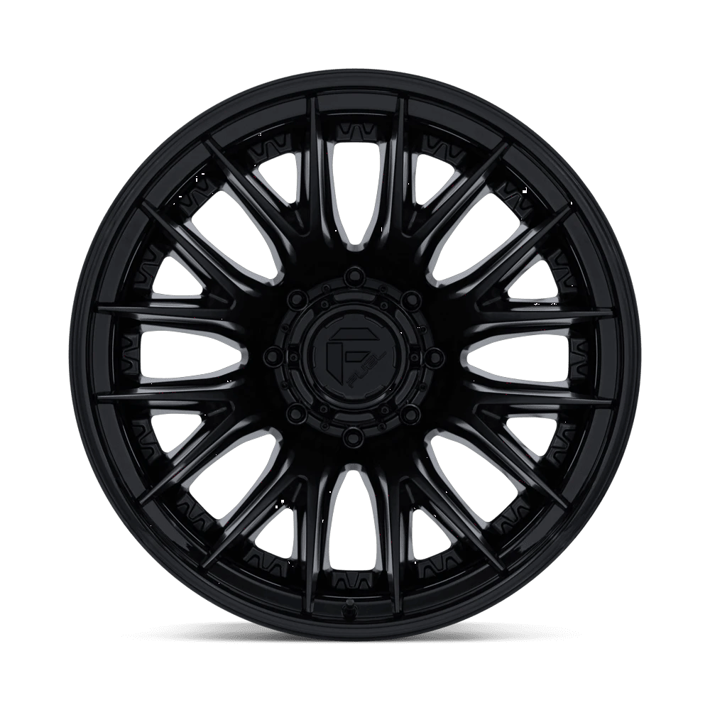24x8.25 Fuel D406 Catalyst Matte Blk Gloss Lip DUALLY REAR Wheel 8x210 (-221mm)
