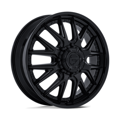 22x8.25 Fuel D406 Catalyst Matte Blk Gloss Lip DUALLY FRONT Wheel 8x200 (105mm)