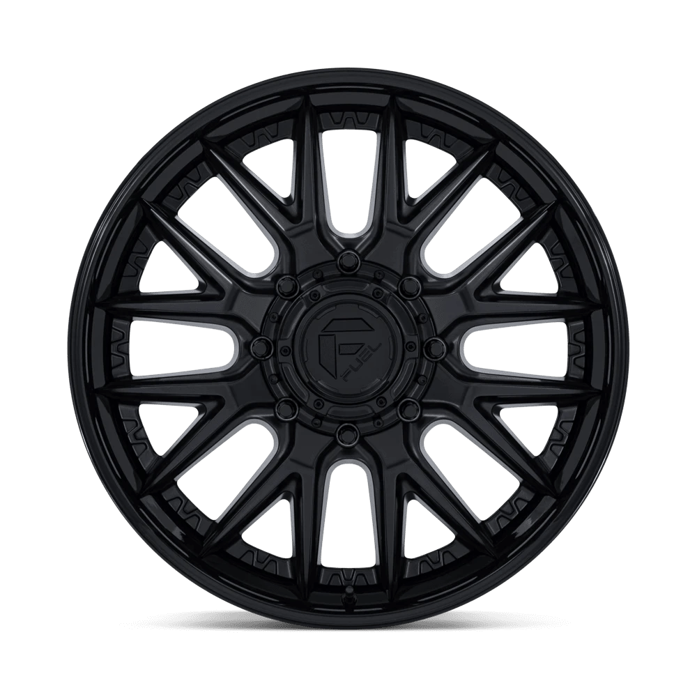 20x8.25 Fuel D406 Catalyst Matte Blk Gloss Lip DUALLY FRONT Wheel 8x210 (105mm)