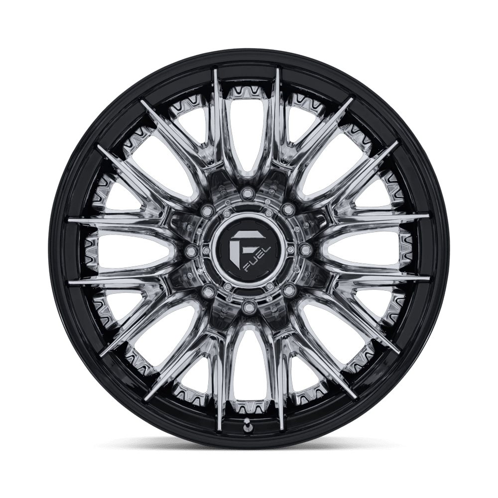 20x8.25 Fuel D407 Catalyst Chrome Gloss Black DUALLY REAR Wheel 8x200 (-202mm)