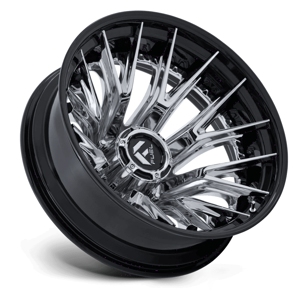 20x8.25 Fuel D407 Catalyst Chrome Gloss Black DUALLY REAR Wheel 8x210 (-221mm)