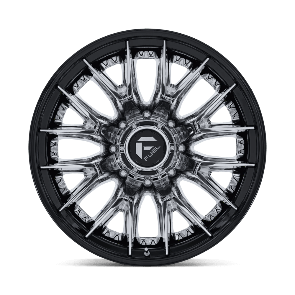 22x8.25 Fuel D407 Catalyst Chrome Gloss Black DUALLY REAR Wheel 8x200 (-202mm)
