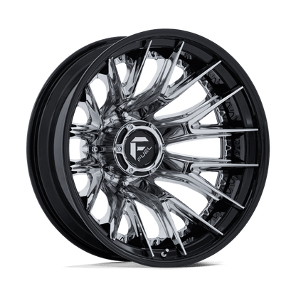 22x8.25 Fuel D407 Catalyst Chrome Gloss Black DUALLY REAR Wheel 8x210 (-221mm)