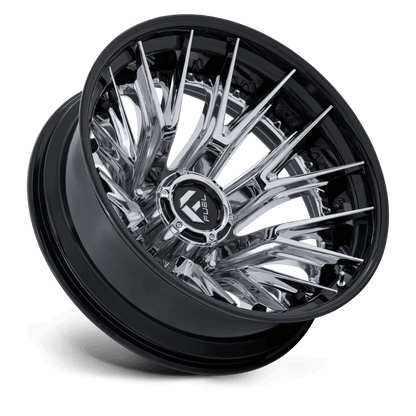 24x8.25 Fuel D407 Catalyst Chrome Gloss Black DUALLY REAR Wheel 8x200 (-202mm)