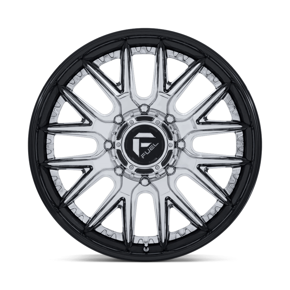 22x8.25 Fuel D407 Catalyst Chrome Gloss Black DUALLY FRONT Wheel 8x200 (105mm)