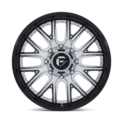 24x8.25 Fuel D407 Catalyst Chrome Gloss Black DUALLY FRONT Wheel 8x200 (105mm)